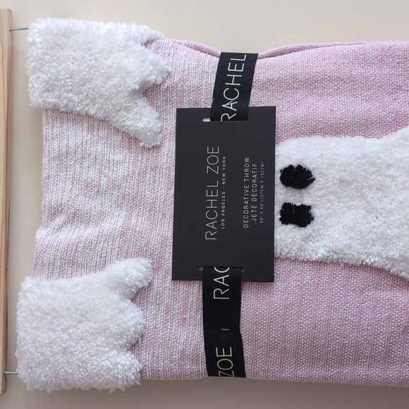 ❌SOLD❌Viral 🎥 Rachel Zoe Raised Fluffy Ghost Throw Blanket, Heathered Pink 🩷 - Picture 3 of 9